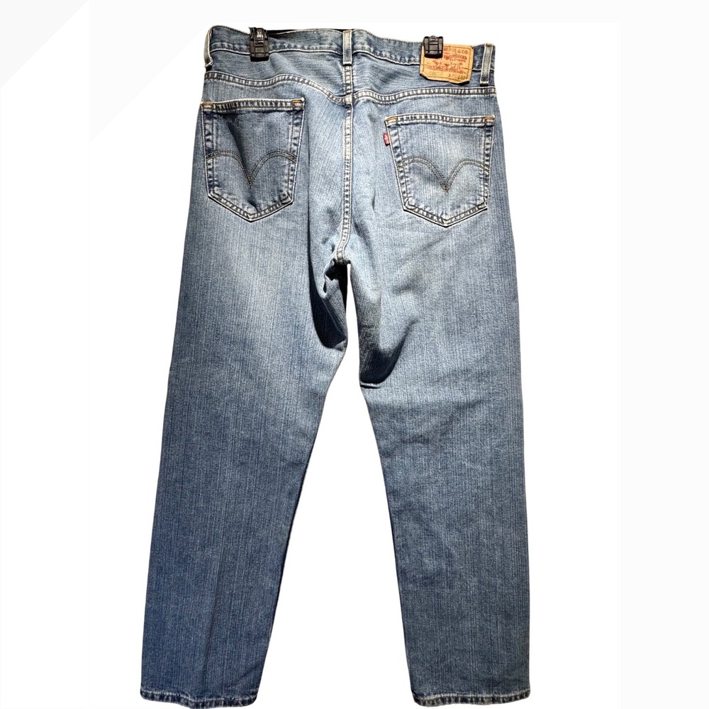 Levis 505 Regular Fit Jeans Light Wash Denim Pants Classic Mens Size 36x32‎ y2k - Picture 4 of 5